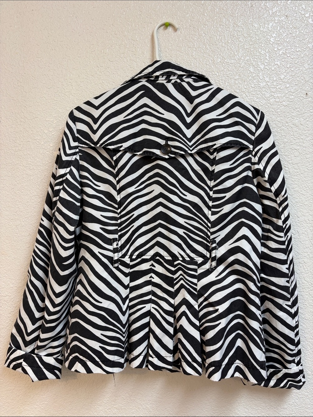 Grace Elements Black and White Zebra-Print Double-Breasted Peacoat - Picture 2 of 7